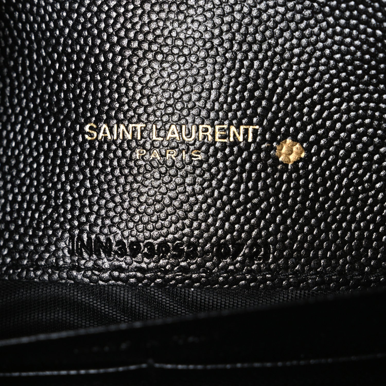 Saint Laurent Grain De Poudre Matelasse Chevron Monogram Envelope Chain Wallet Black 7 of 10
