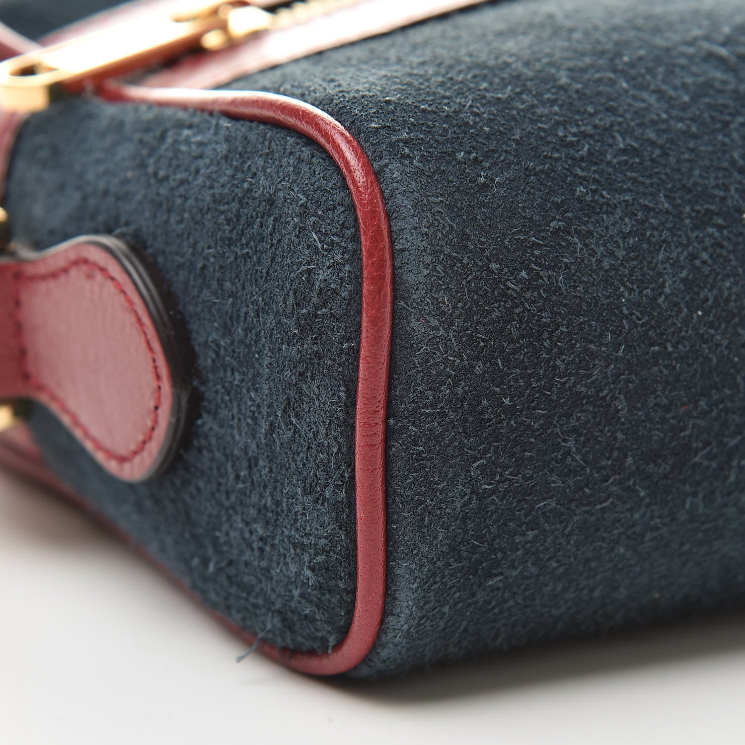 Gucci Suede Calfskin Web Mini Ophidia Shoulder Bag New Blue Romantic Cherry 9 of 12
