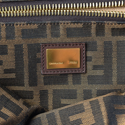 Fendi Vitello Zucca Large Peekaboo Iconic Satchel Marrone Tobacco 6 of 11