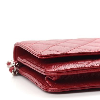 Chanel Caviar Quilted Wallet On Chain WOC Red 9 of 10