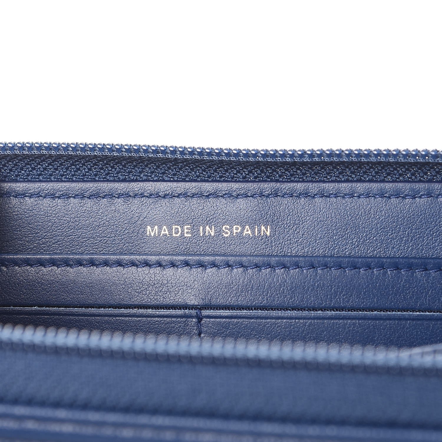 Chanel Caviar Large Zip Around Boy Wallet Blue 7 of 8