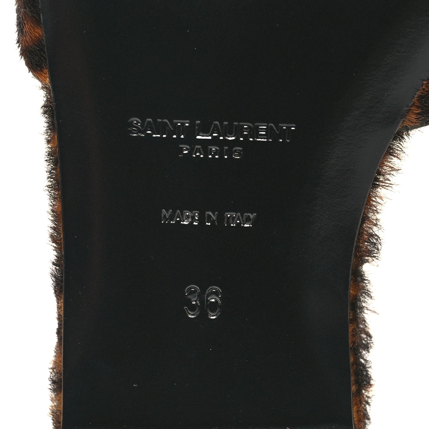 Calf Hair Leopard Print Tribute 05 Slide Sandals 36 Manto Natural