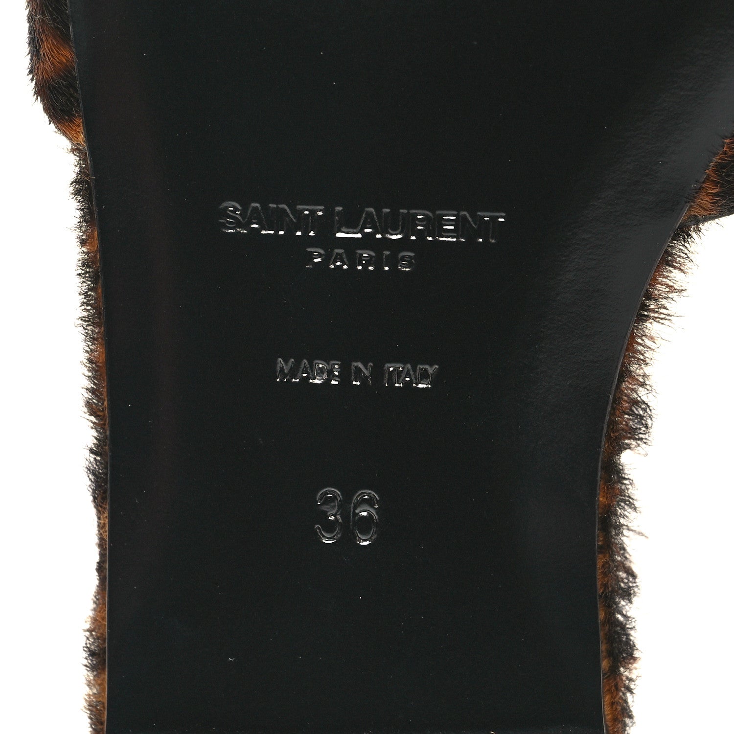 Saint Laurent Calf Hair Leopard Print Tribute 05 Slide Sandals 36 Manto Natural 7 of 9