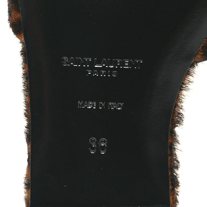 Saint Laurent Calf Hair Leopard Print Tribute 05 Slide Sandals 36 Manto Natural 7 of 9