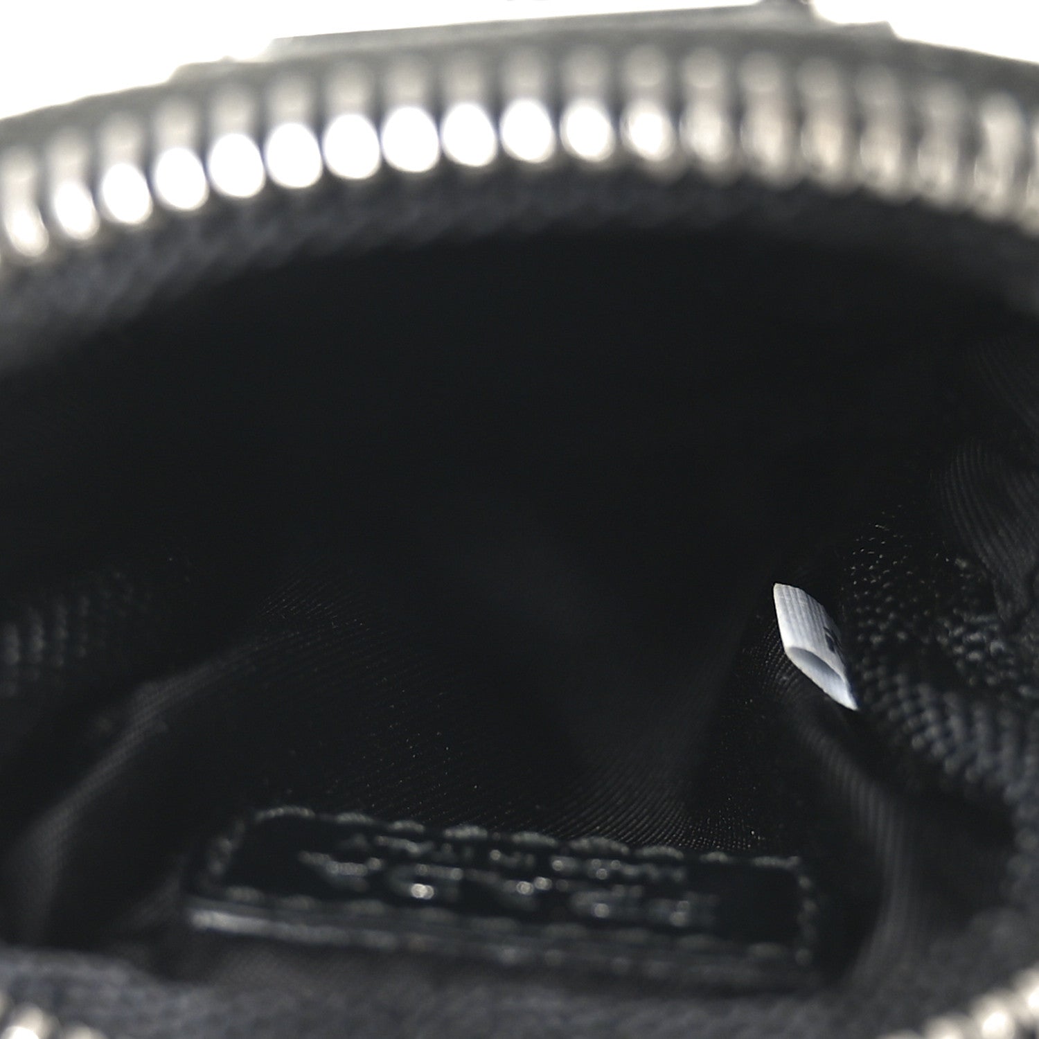 Prada Re-Nylon Pocket Triangle Padded Mini Key Chain Pouch Black 5 of 7