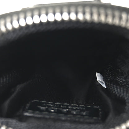 Prada Re-Nylon Pocket Triangle Padded Mini Key Chain Pouch Black 5 of 7