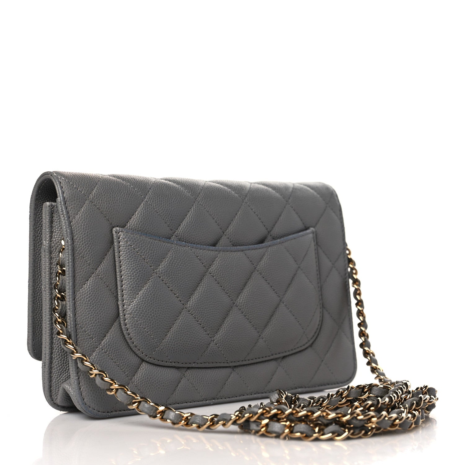 Chanel Caviar Quilted Wallet On Chain WOC Grey 3 of 11