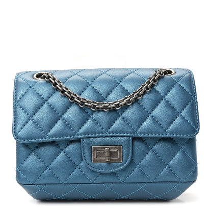 Chanel Metallic Sheepskin Quilted 2.55 Reissue Mini Flap Blue 1 of 10