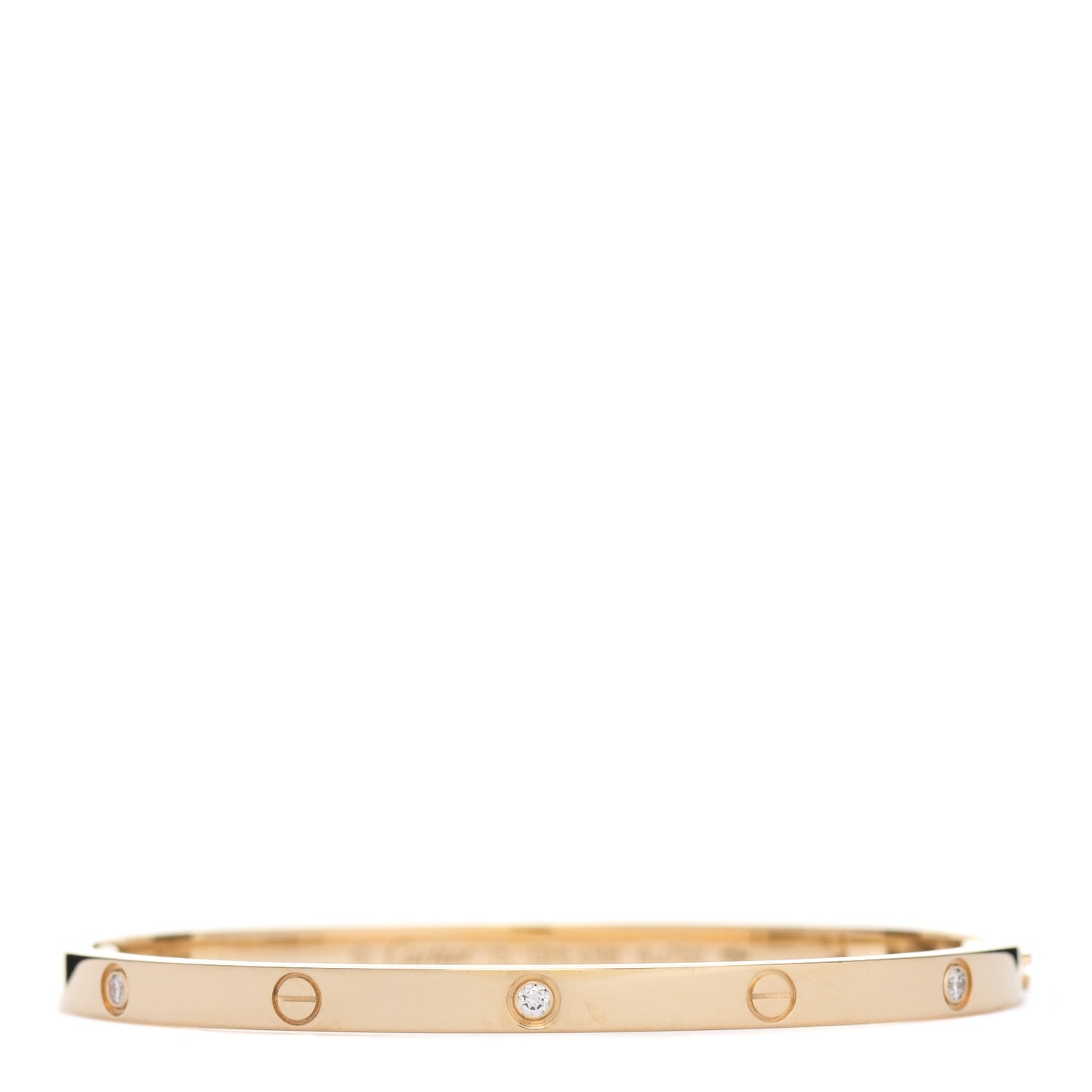 18K Yellow Gold 6 Diamond Small LOVE Bracelet 15