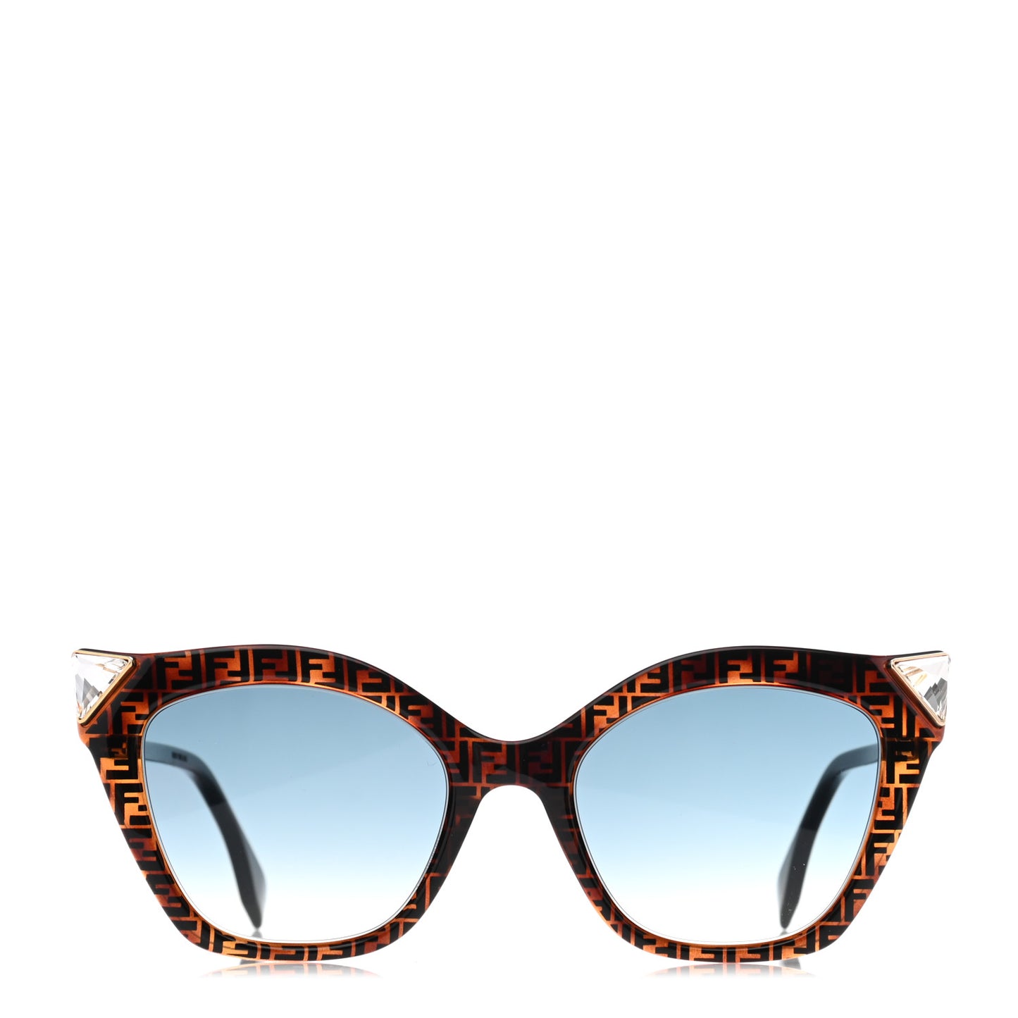 Acetate Metal FF Cat Eye Iridia Sunglasses FF 0357/S Havana