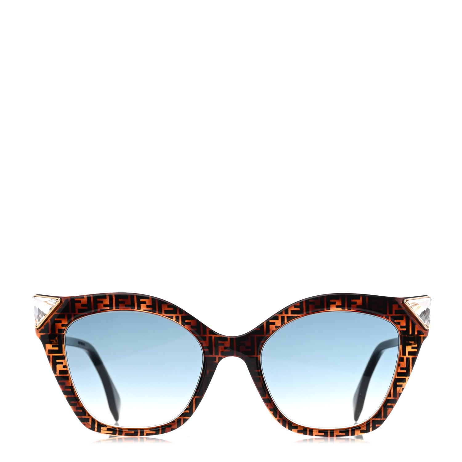Fendi Acetate Metal FF Cat Eye Iridia Sunglasses FF 0357/S Havana 2 of 6