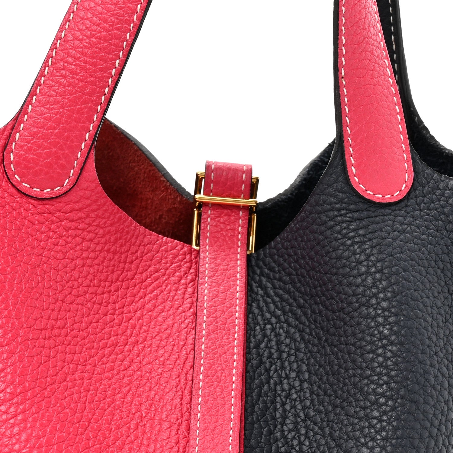 Hermes Taurillon Clemence Casaque Picotin Lock 18 PM Rose Extreme Bleu Nuit 8 of 11