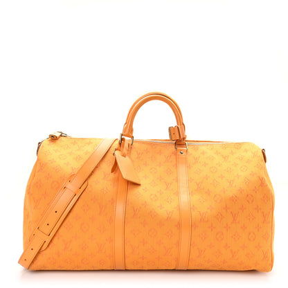 Louis Vuitton Denim Monogram Keepall Bandouliere 50 Ocre 1 of 9