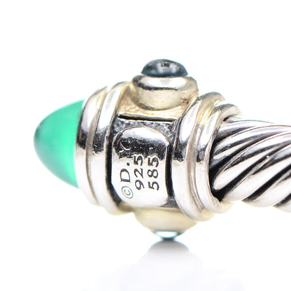 David Yurman Sterling Silver 14K Yellow Gold Green Onyx Chrome Diopside Hampton Blue Topaz 5mm Cable Renaissance Bracelet 5 of 5