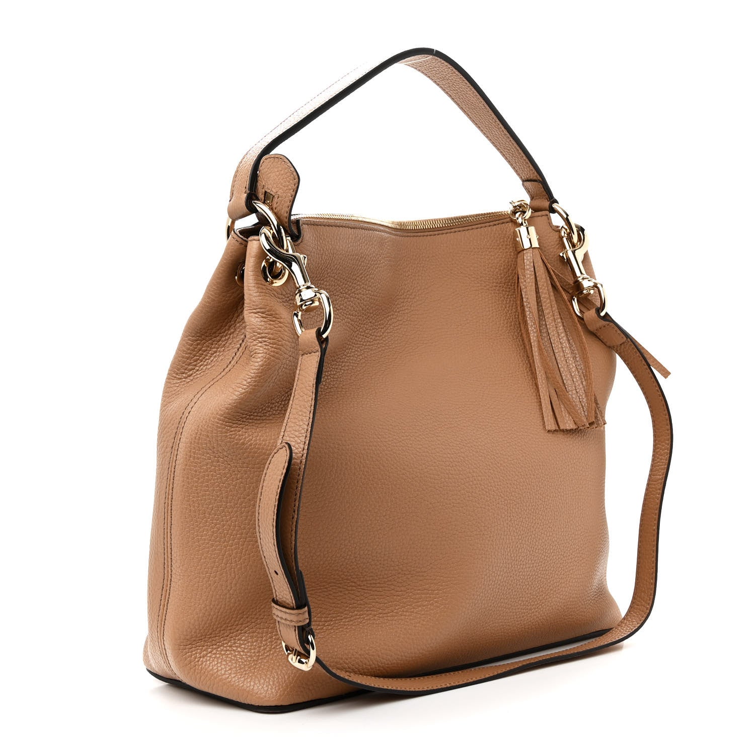 Gucci Pebbled Calfskin Large Soho Hobo Camelia 3 of 10
