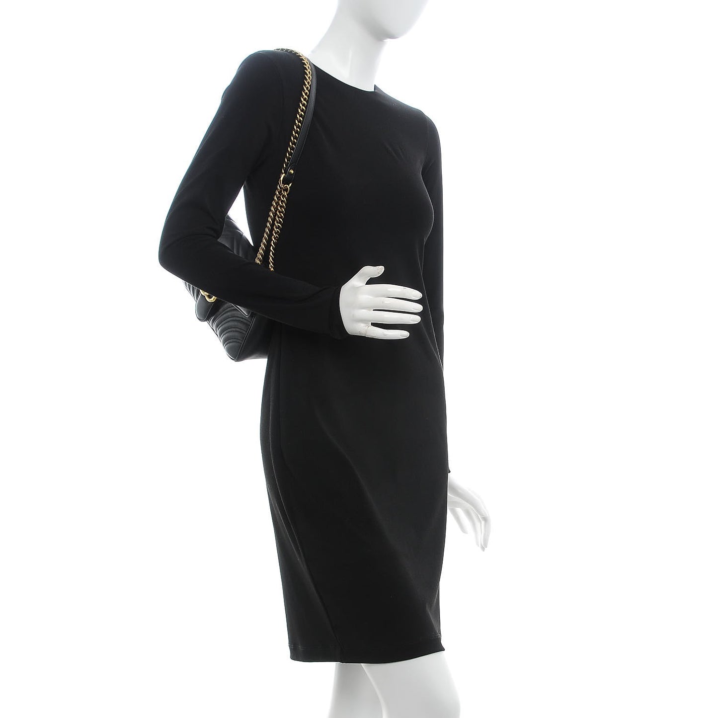 Calfskin Matelasse Small GG Marmont Shoulder Bag Black