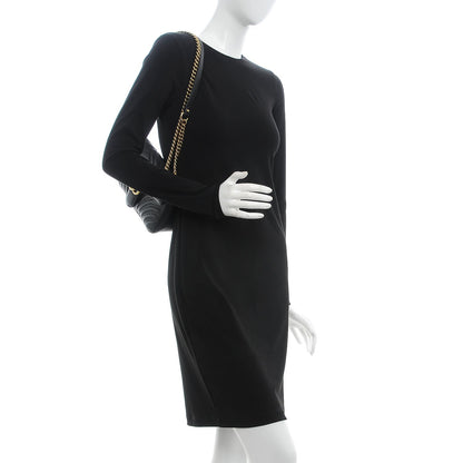 Gucci Calfskin Matelasse Small GG Marmont Shoulder Bag Black 3 of 14