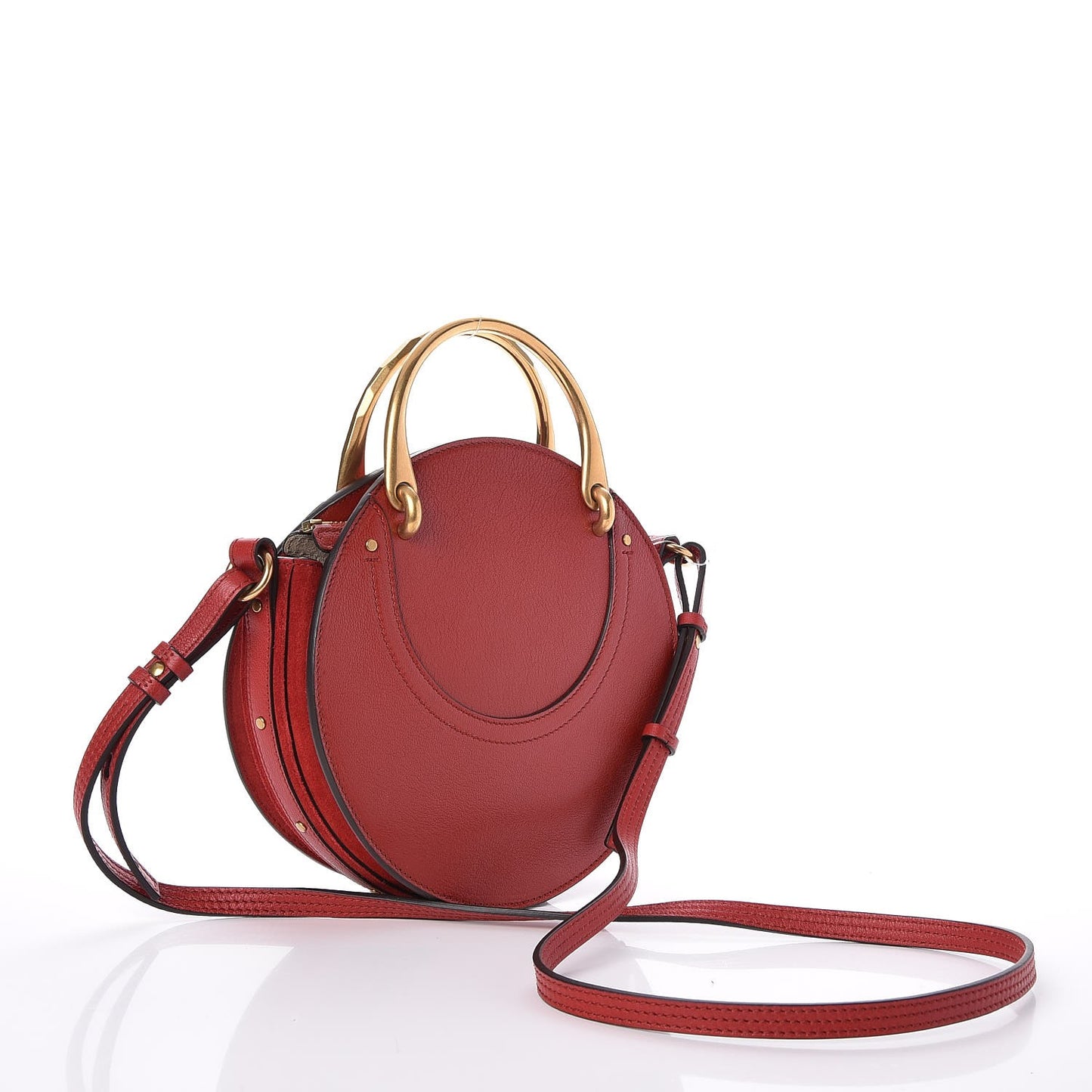 Shiny Goatskin Smooth Calfskin Suede Small Pixie Bag Dahlia Red