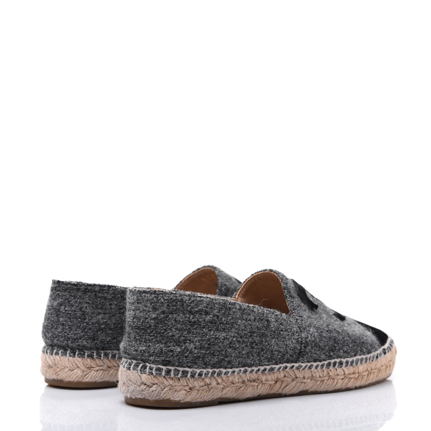 Chanel Tweed Velvet CC Espadrilles 41 Grey Black 4 of 18