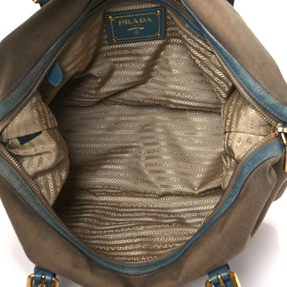 Prada Jacquard Logo Tote Blue 5 of 11
