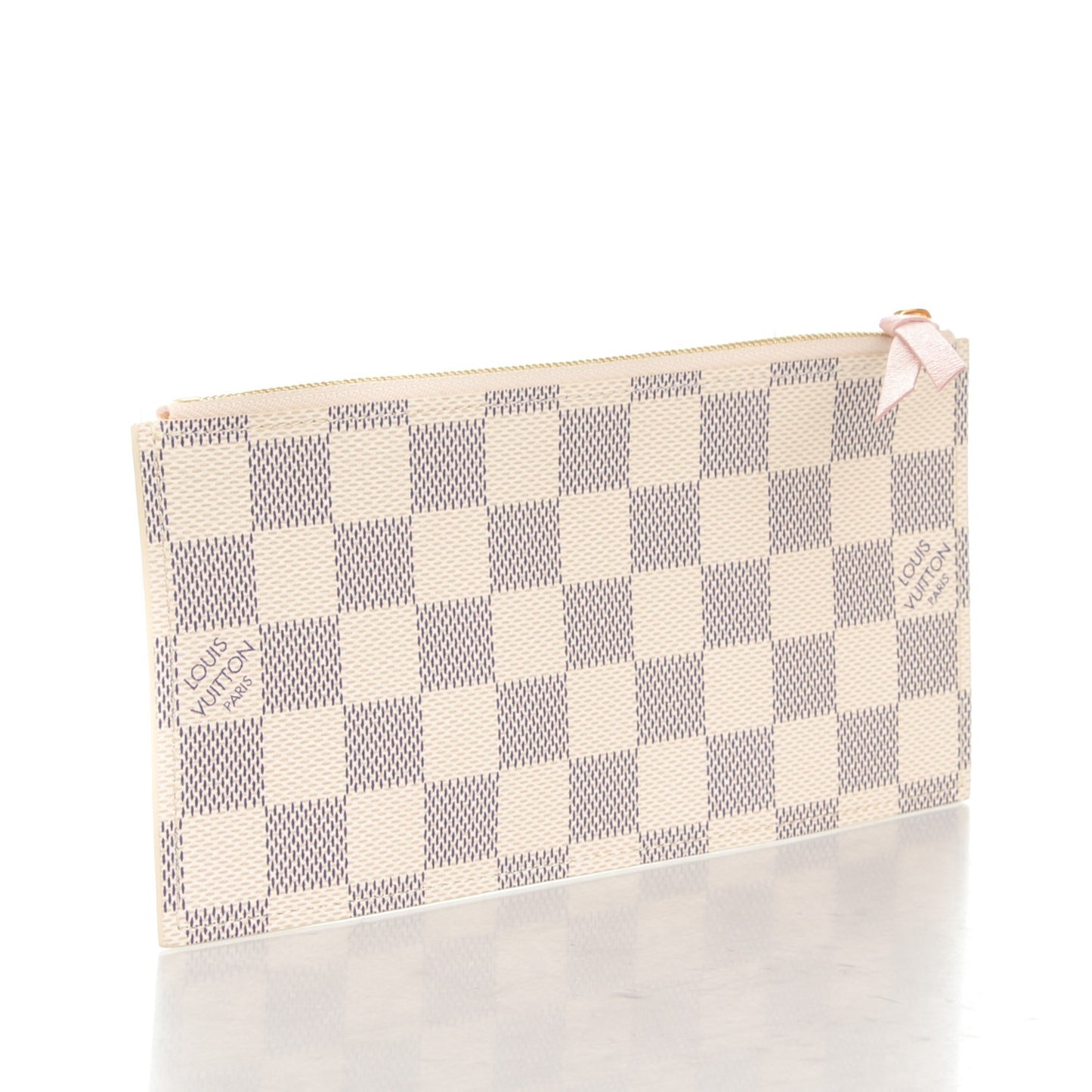 Damier Azur Felicie Chain Wallet Zippered Insert Rose Ballerine