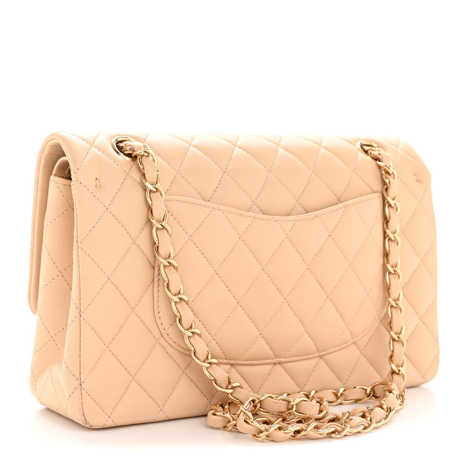 Chanel Lambskin Quilted Medium Double Flap Beige 3 of 12