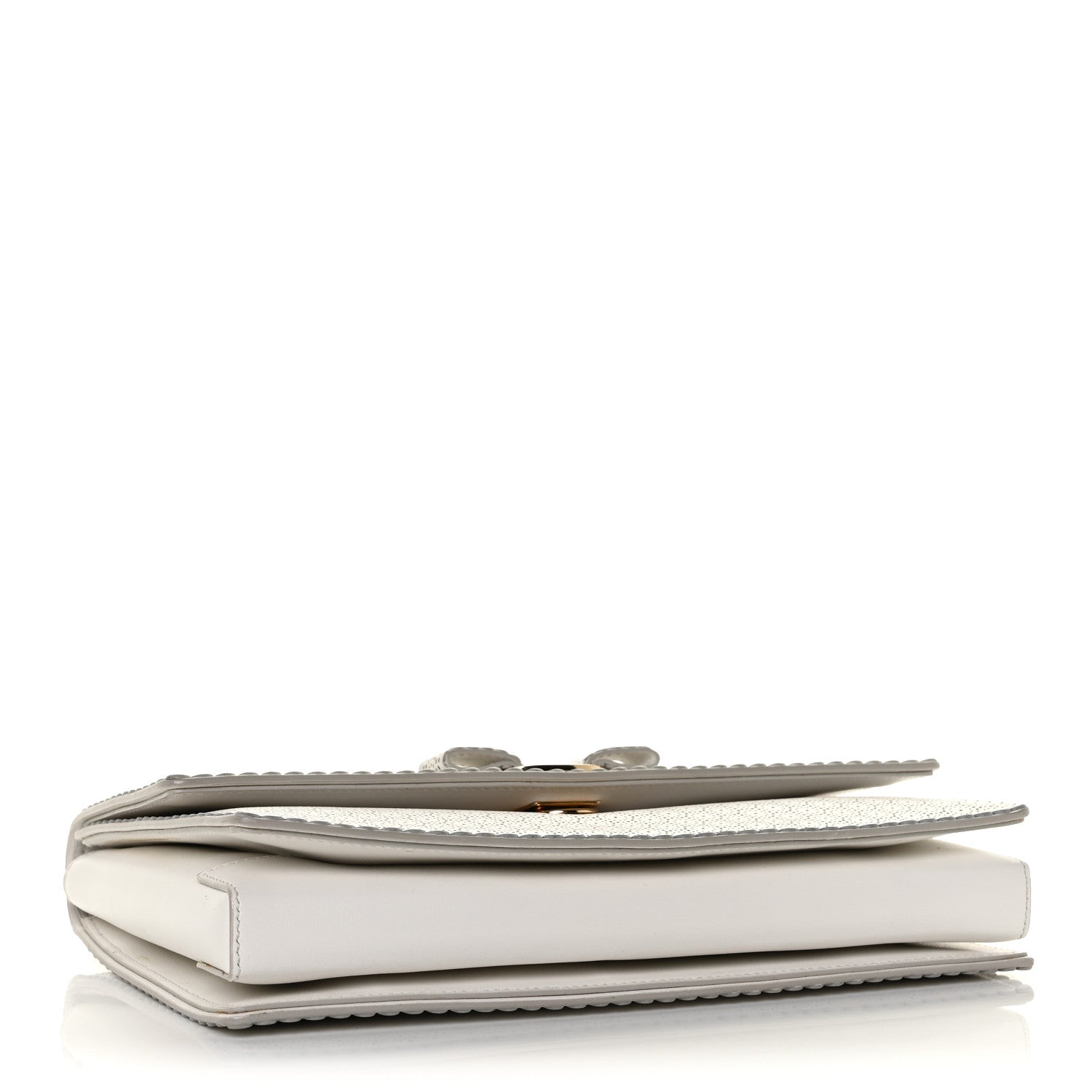 Salvatore Ferragamo Perforated Calfskin Ginny Bow Crossbody Bag White 6 of 10