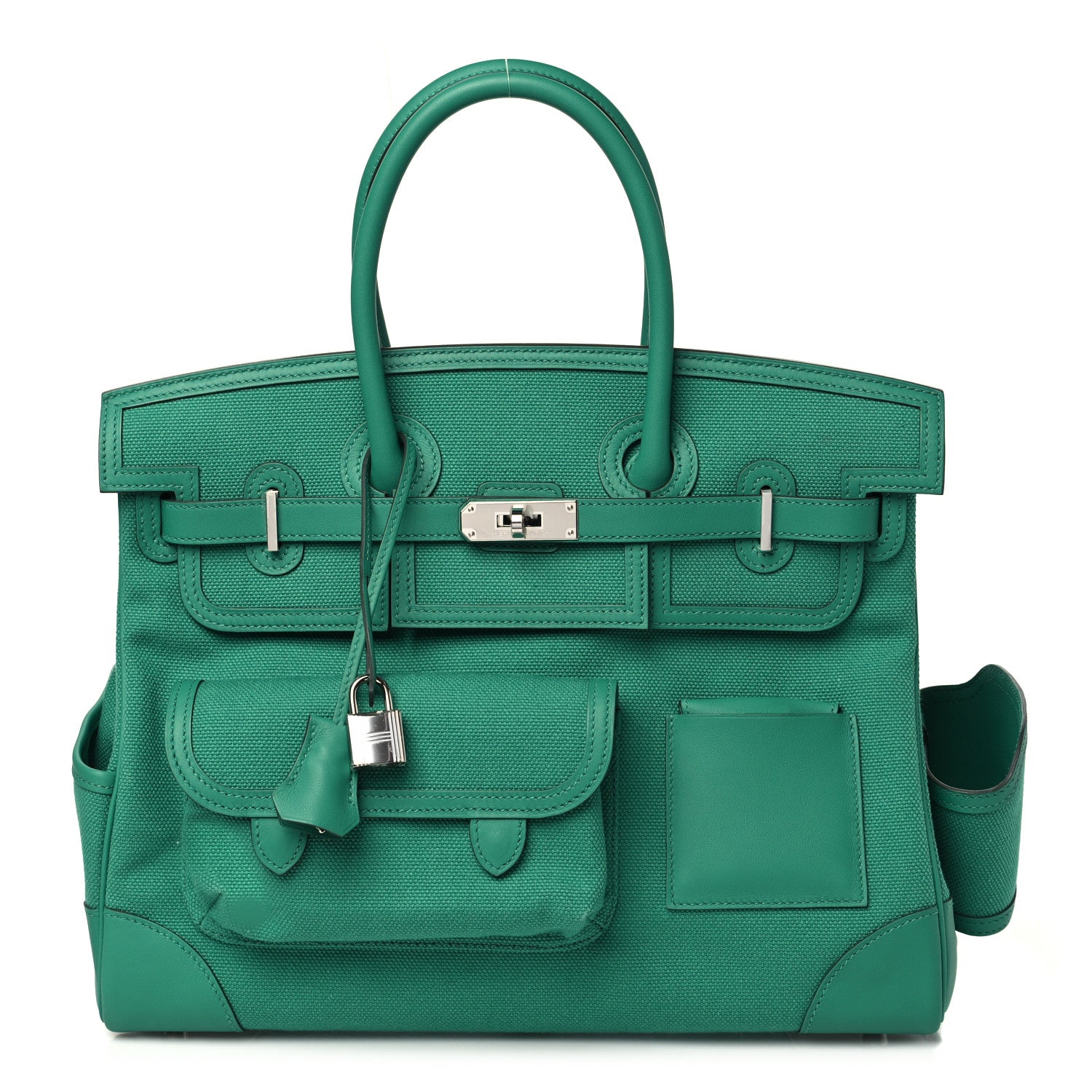 Hermes Toile Goeland Swift Cargo Birkin 35 Vert Vertigo 1 of 10