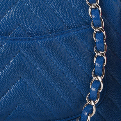 Chanel Caviar Chevron Quilted Mini Square Flap Blue 9 of 9