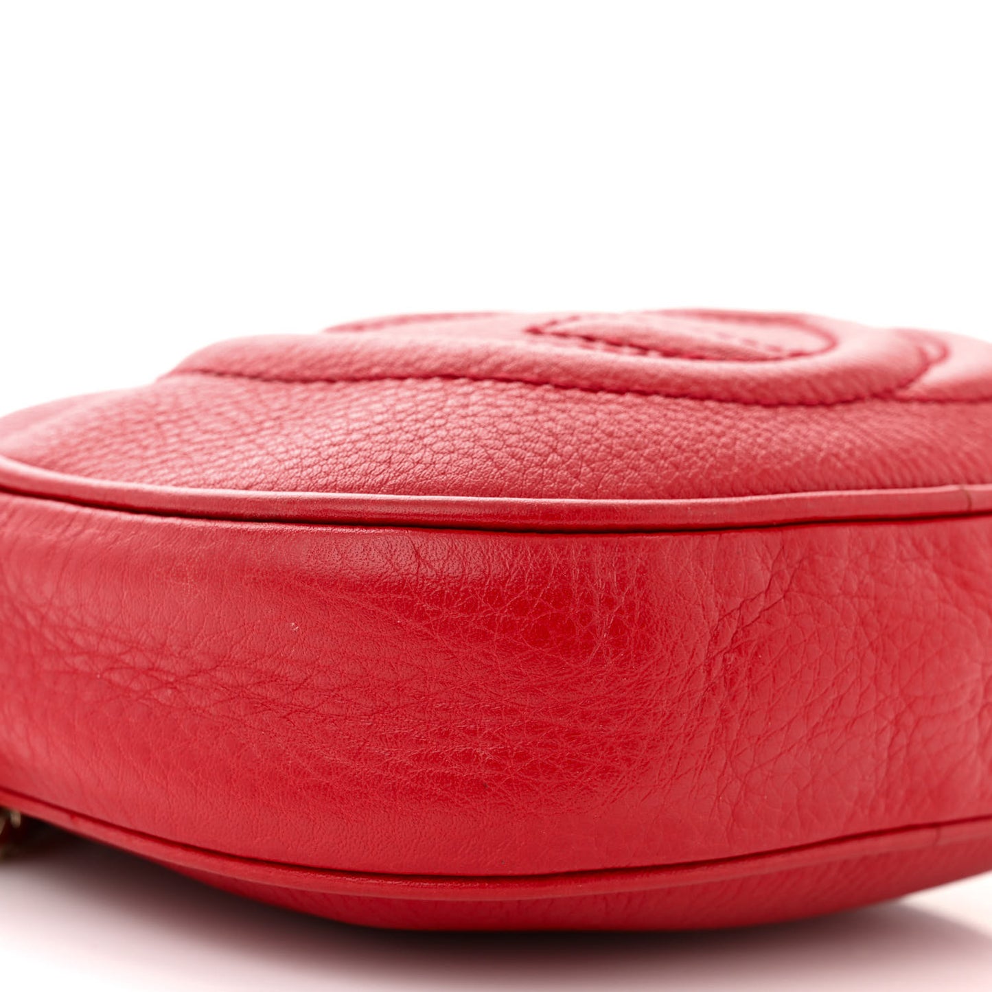 Pebbled Calfskin Mini Soho Chain Bag Tabasco Red