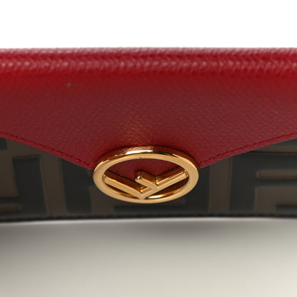 Fendi Vitello Cruise F is Fendi Bi-Color FF 1974 Embossed Small Envelope Pouch Maya Black Ribes 16 of 19