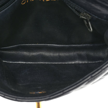 Chanel Lambskin Quilted Flap Waist Belt Bag 70 28 Navy 5 of 17
