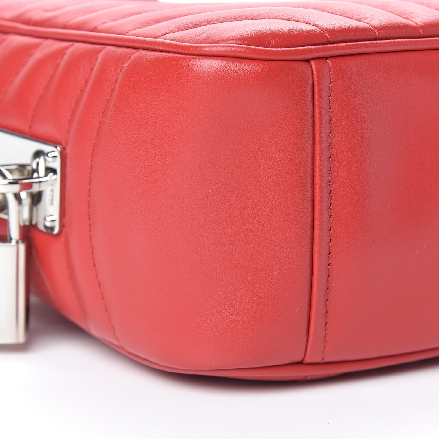 Soft Calfskin Impunture Diagramme Top Handle Crossbody Bag Rosso