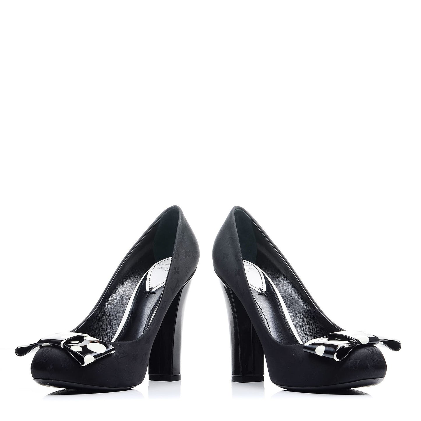 Satin Patent Kusama Infinity Dots Pumps 38 Black White