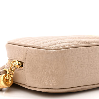 Saint Laurent Grain De Poudre Matelasse Monogram Mini Lou Camera Bag Dark Beige 9 of 10