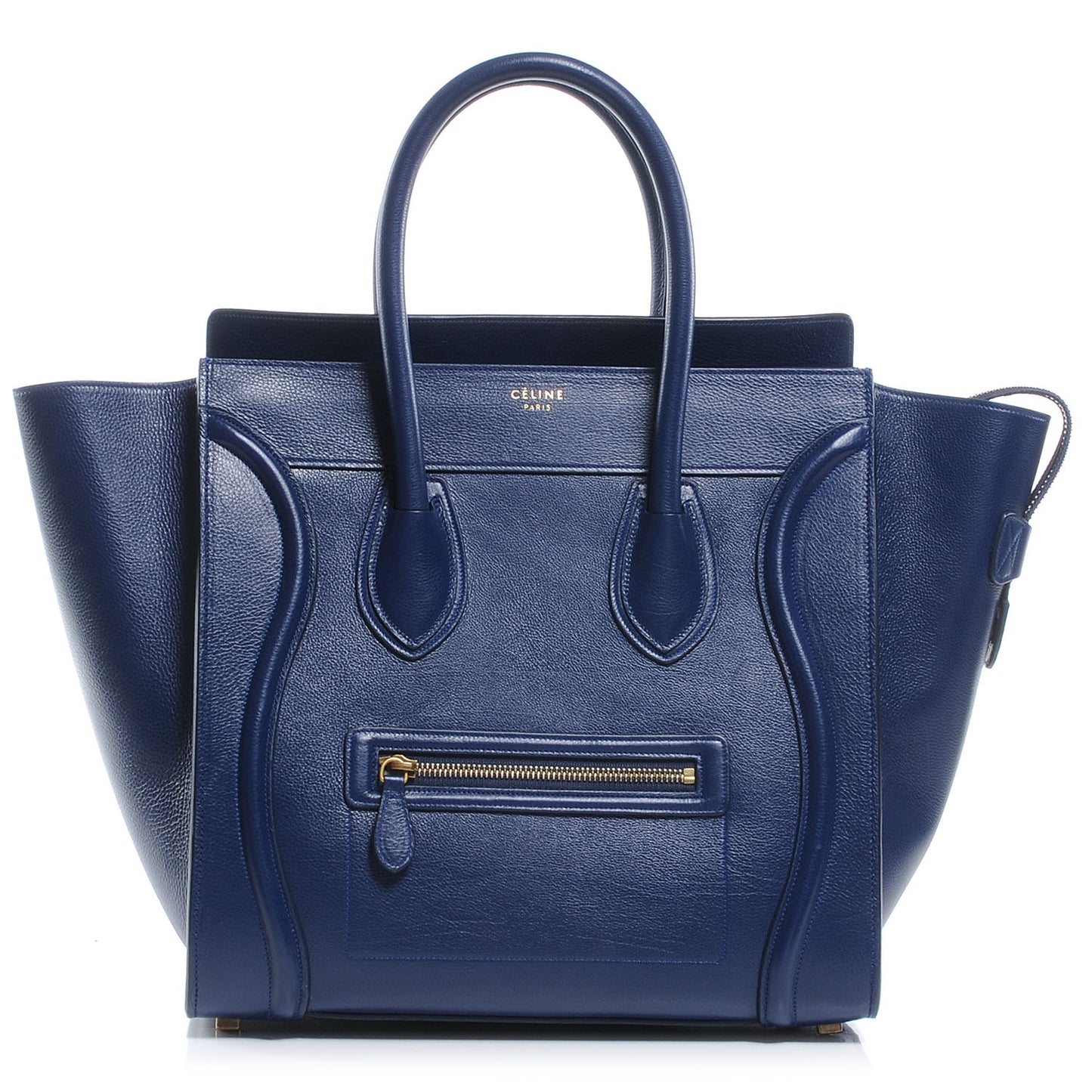 Satinated Leather Mini Luggage Ink Blue