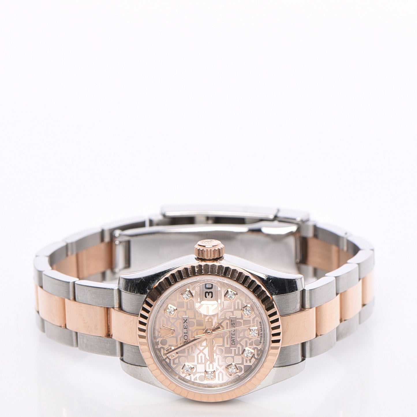 Stainless Steel 18K Everose Gold Diamond 26mm Oyster Perpetual Datejust Watch Pink 179171