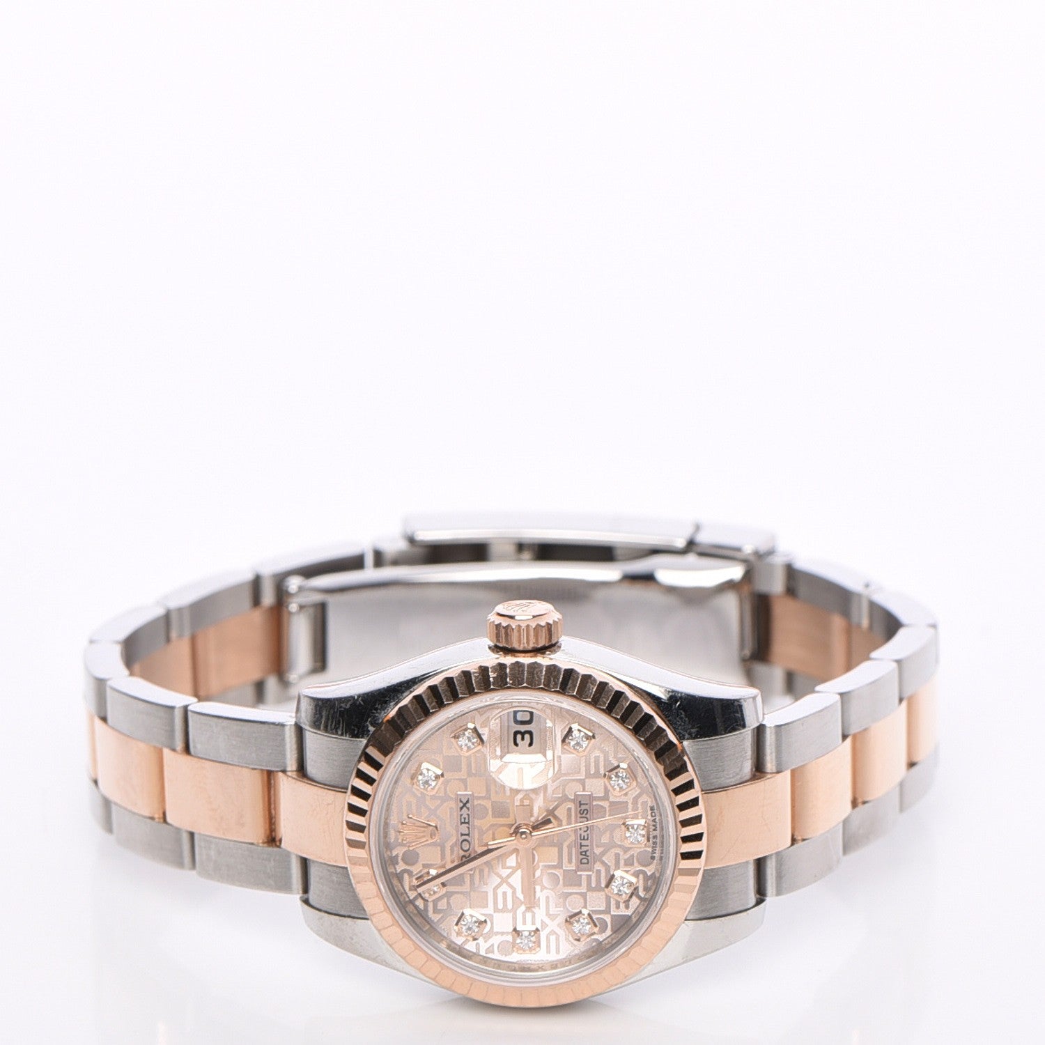 Rolex Stainless Steel 18K Everose Gold Diamond 26mm Oyster Perpetual Datejust Watch Pink 179171 4 of 11