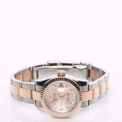 Rolex Stainless Steel 18K Everose Gold Diamond 26mm Oyster Perpetual Datejust Watch Pink 179171 4 of 11