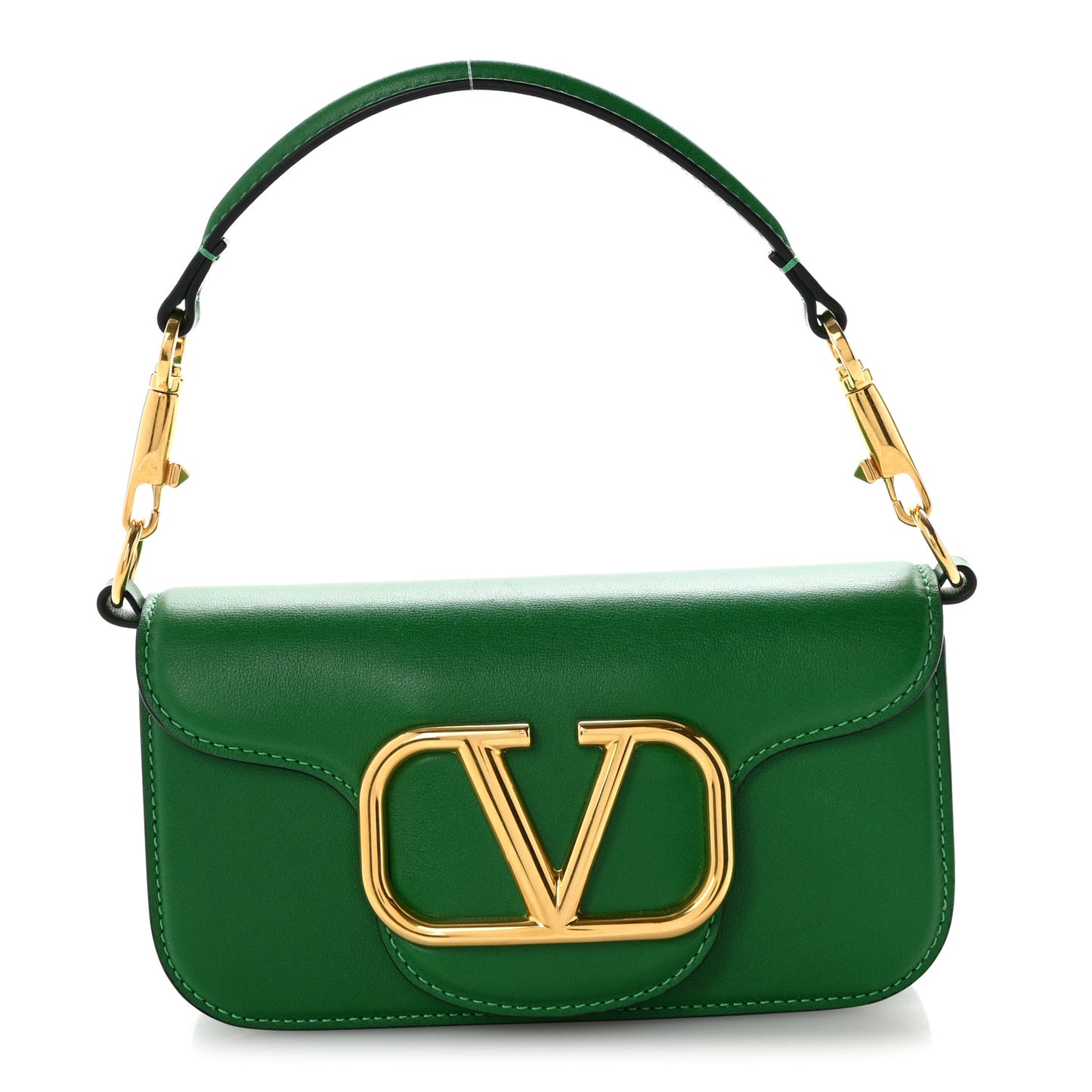 Calfskin Vlogo Small Loco Shoulder Bag Gea Green