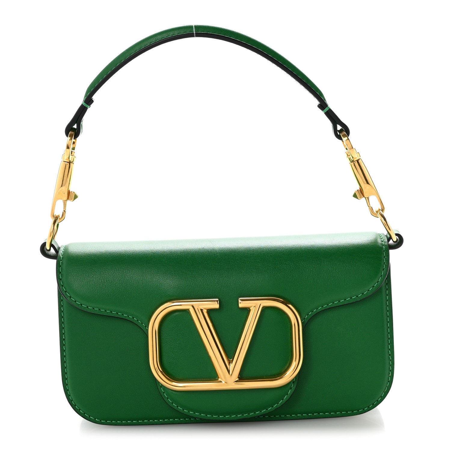 Valentino Garavani Calfskin Vlogo Small Loco Shoulder Bag Gea Green 1 of 11