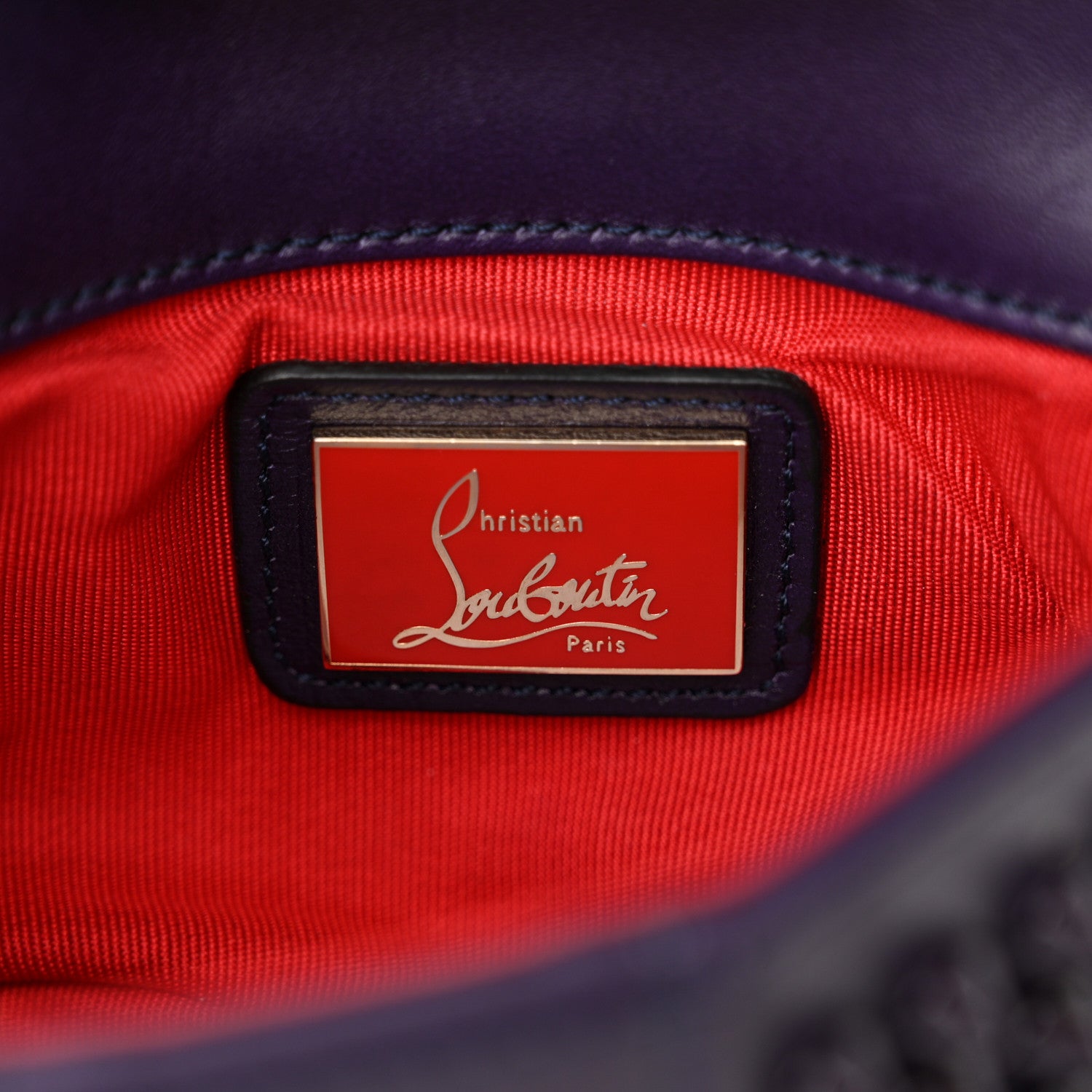 Christian Louboutin Calfskin Spiked Sweety Charity Crossbody Bag Purple 6 of 12