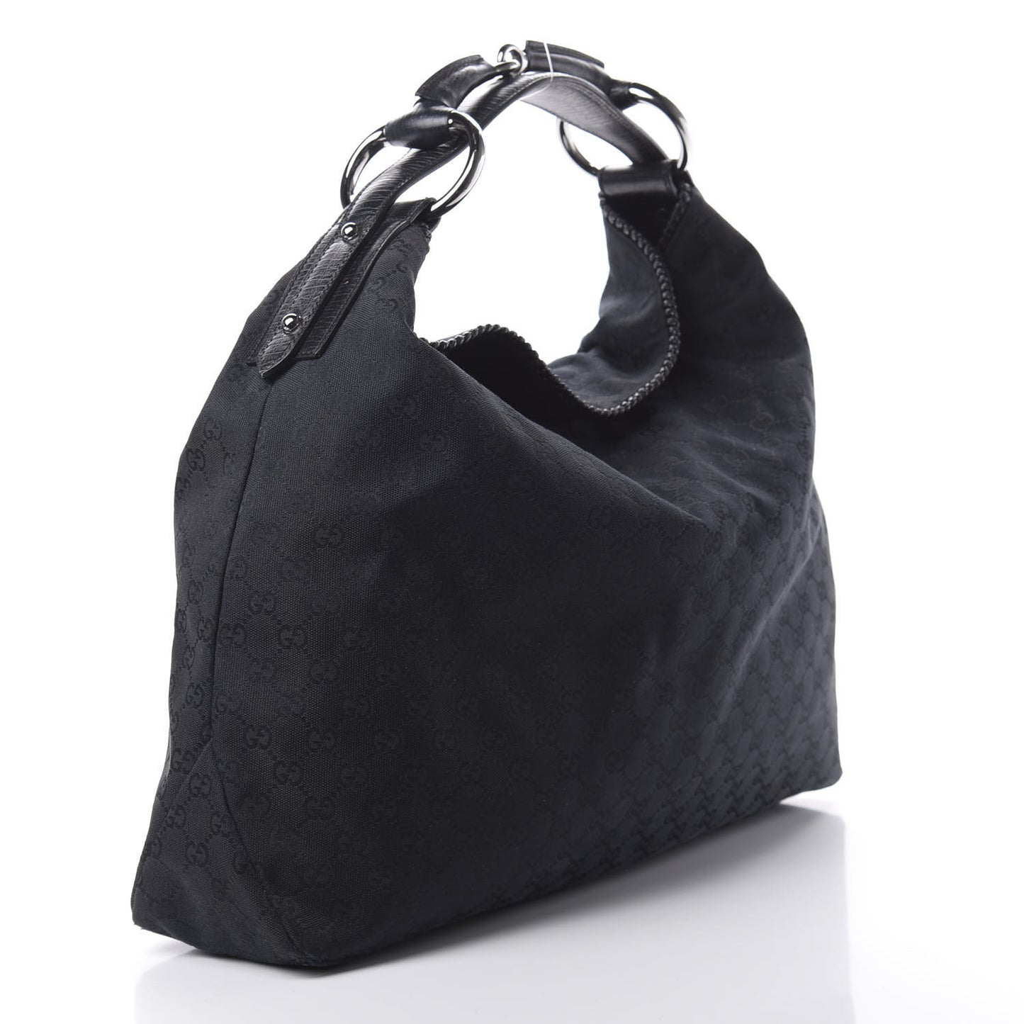 Monogram Large Horsebit Chain Hobo Black