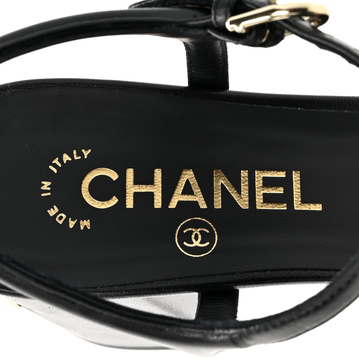 Lambskin Logo Platform Sandals 38 Black