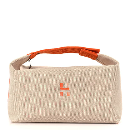 Hermes Canvas Small Bride-A-Brac Pouch Natural Orange 1 of 9