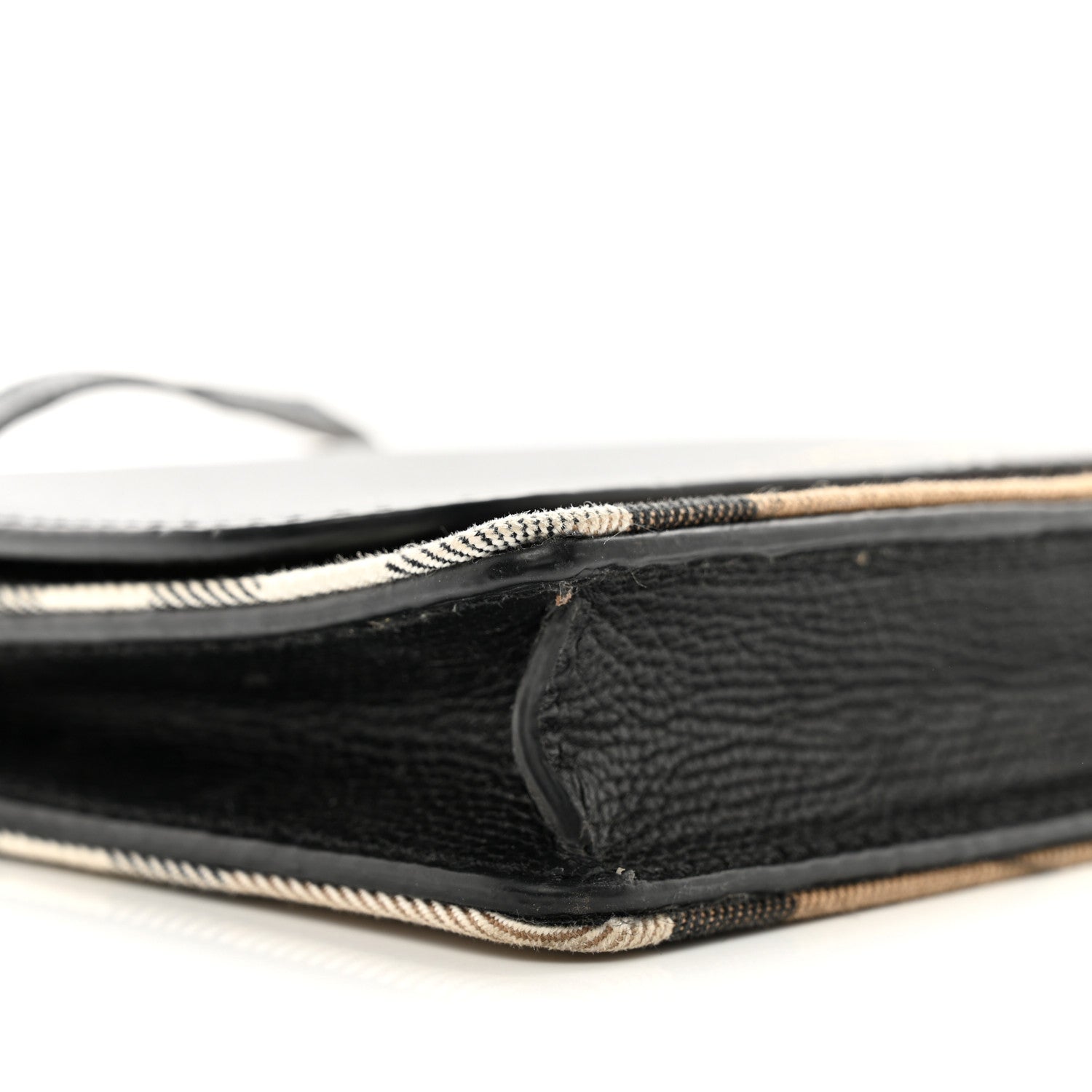 Burberry Derby Calfskin House Check Wallet On Chain Black 8 of 18