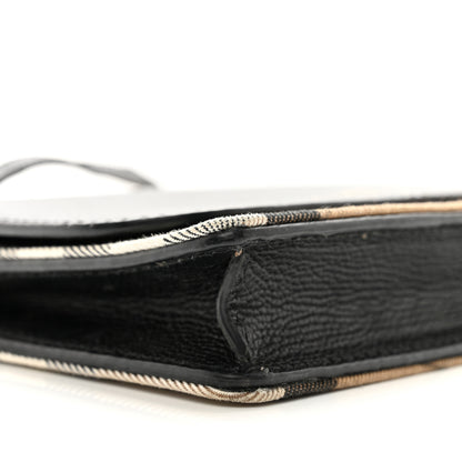 Burberry Derby Calfskin House Check Wallet On Chain Black 8 of 18