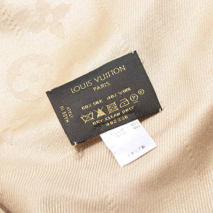 Louis Vuitton Silk Wool Monogram Shine Shawl Gold 3 of 3