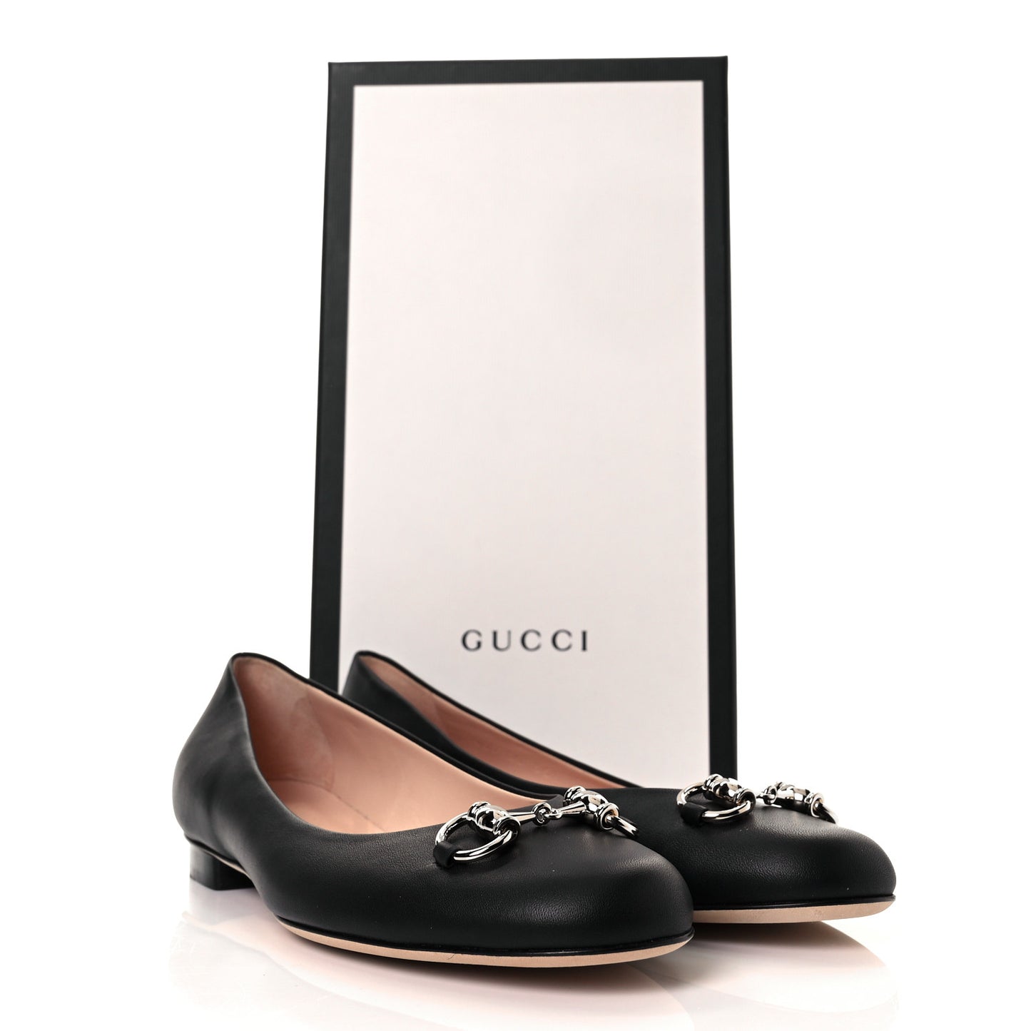Calfskin Horsebit Ballerina Flats 36.5 Black