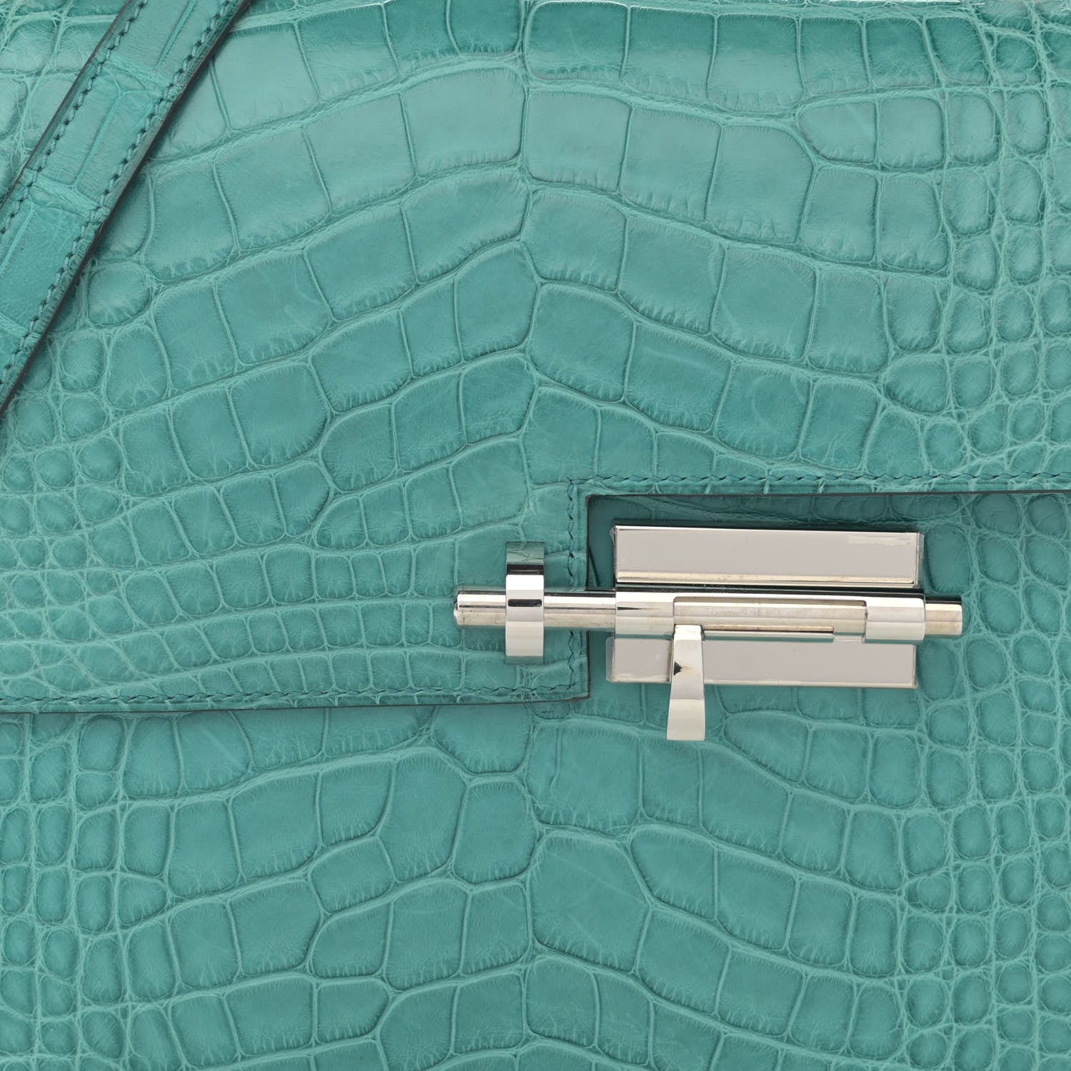 Hermes Matte Alligator Verrou 21 Bleu Paon 8 of 13